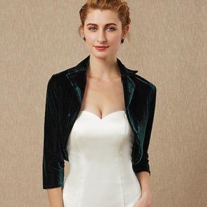 Dark green velvet bolero